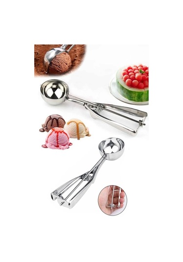 Paslanmaz Çelik Sarımsak Ezici, Dondurma Kaşığı, Çırpıcı Ve Patates Ezici Gri
