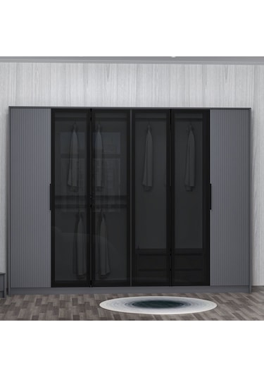 Kale Luxe 6 Kapaklı Gardrop - Antrasit