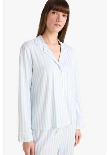 Defacto Pijama Takımı Regular Fit Çizgili Uzun Kollu Üst Uzun Alt-fall İn Love G2395ax25aube772 Mavi Defacto Pijama Takımı Regular Fit Çizgili Uzun Kollu Üst Uzun Alt-fall İn Love G2395ax25aube772 Mavi