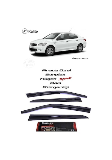 Citroen C-Elysee Sunplex Cam Rüzgarlığı Mugen 4'Lü