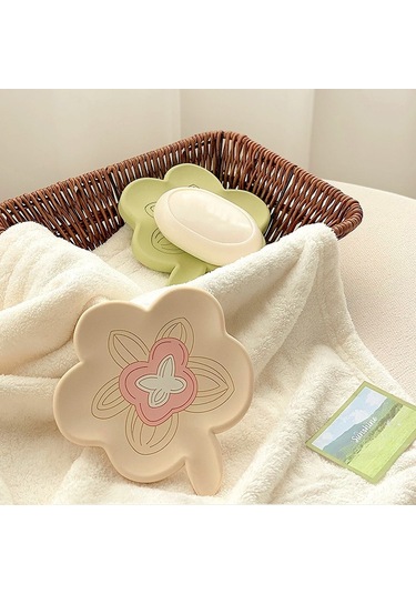 Banyo İnfüzyonlu Silikon Sabunluk Ev Tipi Kaymaz Sabun Drenaj Tutucu Yeşil