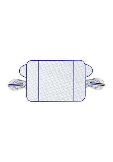 Ranyeek Oto Cam Kapağı Kışlık - Mıknatıslı, Güneş Engeli, Isı Yalıtımı, Gece Yansıtan Şeritli, Mavi, 145x105cm