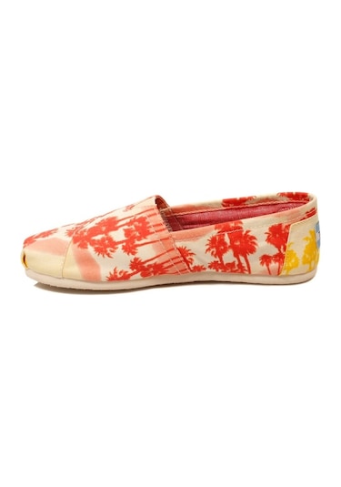 Toms Bayan Espadril Orange Palm Trees Vegan Turuncu