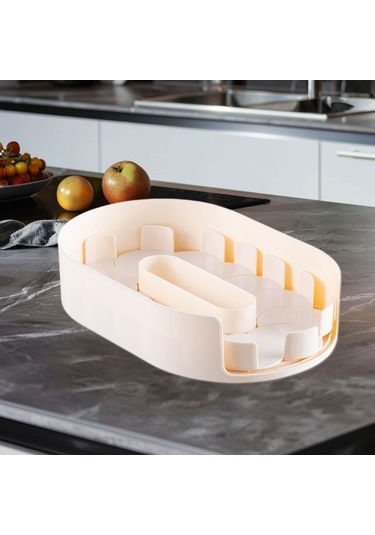 Suntek Turntable Organizasyon Çok Hamlı Baharat Rafı Kabine Beyaz