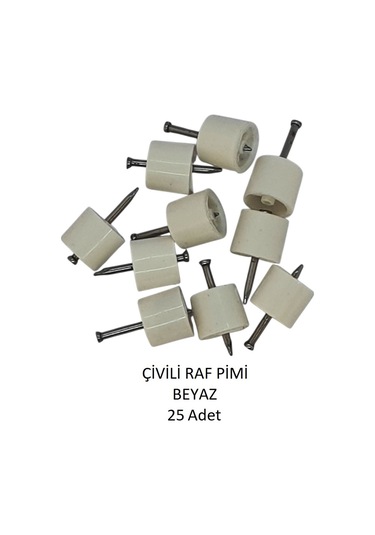Çivili Raf Pimi Beyaz 25 Adet Beyaz