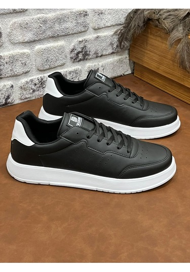 Ortopedik Büyük Numara Rahat Hafif Yumuşak Dark Step Erkek Spor Ayakkabı Siyah Beyaz