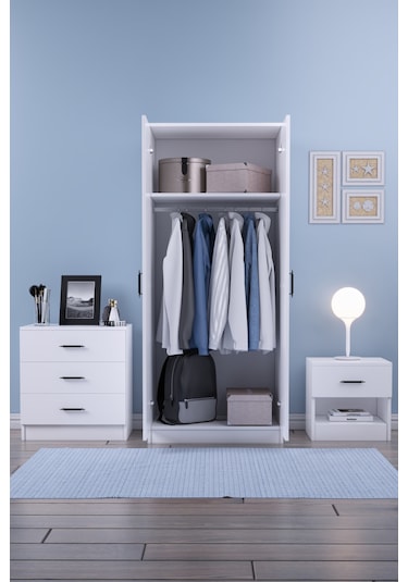 Abete-2 Kapılı Dolap +komodin 1 Çekmeçeli +şifoniyer 3çekmeceli