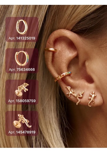 Zoloto Russkih 925 Ayar Gümüş Kaplama Üçgen Vehelix Labret ピアス 65455821 Altın