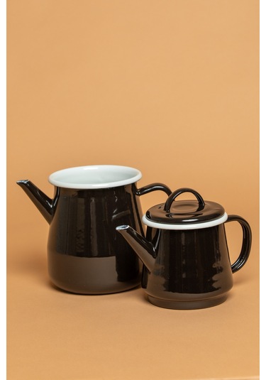 Velluto Nero Emaye Siyah Çaydanlık Takımı Ebutay Siyah