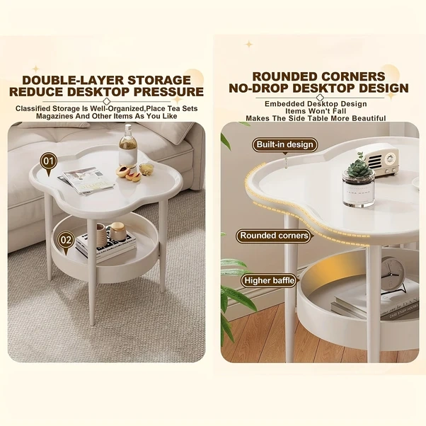 Gateesat Beyaz Modern Dairesel Mobil Depolama Rafı, Alet Ve Ev Organizasyonu İçin Beyaz