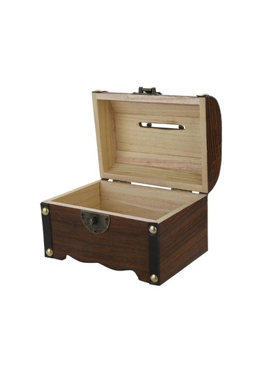 Yuntech01 Eski Stilde El Yapımı Ahşap Kasa, Kilitli Para Kazan, 15x10x10cm, Teşekkür Günü, Doğum Günü Hediyesi Haki