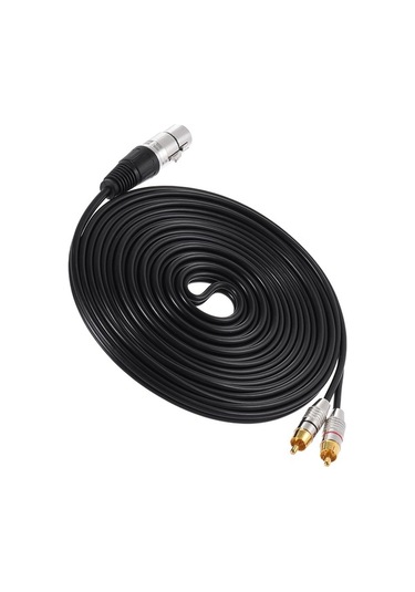 Besthome1 5m Siyah Xlr Dişi 2 Rca Erkek Stereo Ses Kablosu - Mikser, Ampüly Bağlantısı, Kesintisiz Sinyal