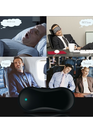 Dofolink Ems Kas Stimülasyonlu Uyku Kaliteli Anti Horlama Cihazı - Taşınabilir, Elektrikli, Konforlu Uyku Sağlayıcı Siyah