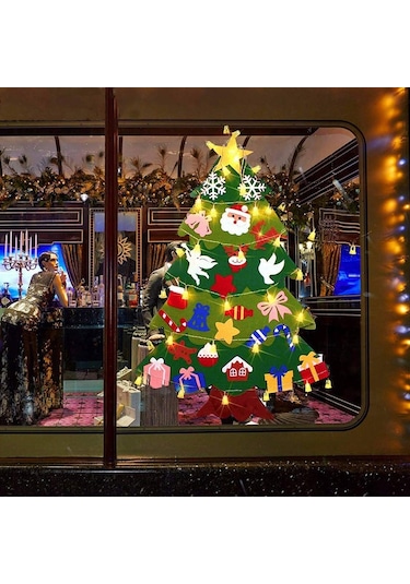 Noel Ağacı Noel Dekorasyonu Kolye Çocuklar Dıy Üç Boyutlu Keçe Noel Ağacı Noel Hediyesi