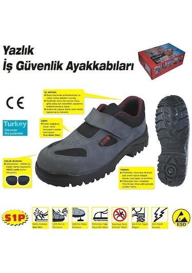 414 Yazlık S1 43 No Çelik Burunlu Ayakkabı
