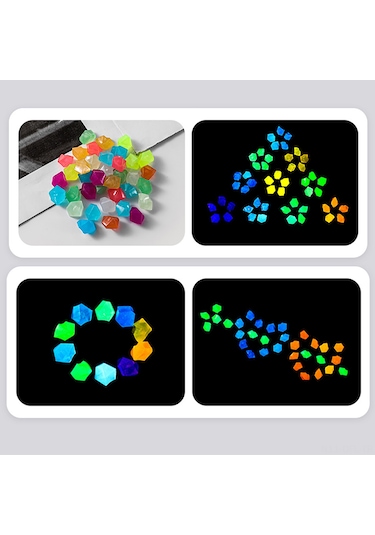 Dofolink 200 Adet Sarı Resin Parçacık, Akvaryum Ve Bahçe Dekorasyonu İçin Gece Aydınlatıcı Flüoresan Taşlar