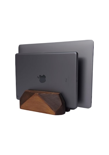 laptop stand - ahşap dikey laptop standı Ceviz
