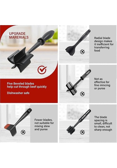 2 Adet Et Doğrayıcı, Hamburger Doğrayıcıyı Geliştirin, Hamburger Eti İçin Premium Isıya Dayanıklı Et Ezici, Kıyma Ezici, Naylon Et Ezici Alet, Hayır