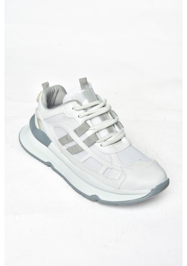 Fox Shoes S973017604 Beyaz/gri Kumaş Sper Ayakkabı Sneakers Beyaz - Gri
