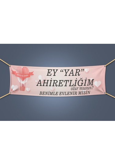 Zemzemreklam Fotoğraflı Evlilik Teklifi Afişi Pankartı