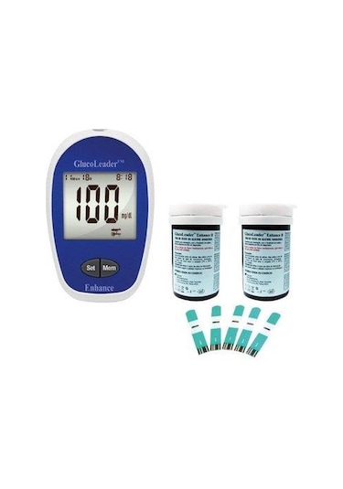 GlucoLeader Enhance 2 Kan Şekeri Ölçüm Cihaz ve 50 Adet Ölçüm Çub