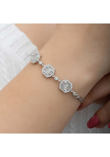 Blackcraft 925 Ayar Gümüş Baget Kadın Bileklik Bc-677e1c Renkli