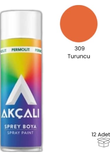 Akçalı Sprey Boya 309 Turuncu 400ml 12 Adet Diğer