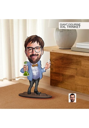 Bk Gift Kişiye Özel Öğretmen Karikatürlü Büyük Boy Ahşap Biblo-8 Arkadaşa Hediye , Sevgiliye Hediye, Kişiye Özel Biblolar Kobitmeyen137536 Bk Gift