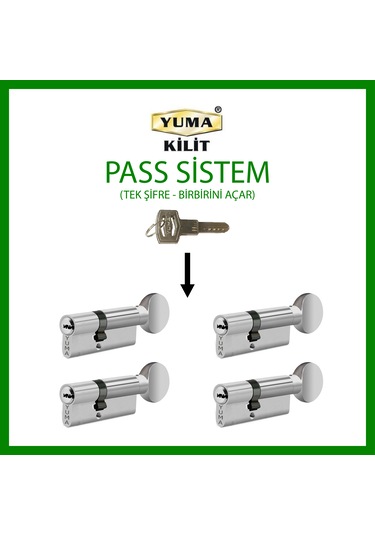 Yuma 4 'lü Mandallı Ortak Anahtarlı - Bilyalı Barel 68mm