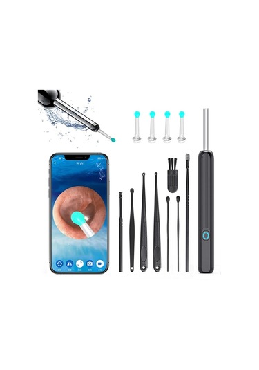 Youmex Semgears Kablosuz Akıllı Endoskop Seti - 40 Dakika Kullanim Süresi, 6 Led Işık, 3.6mm Uç, Değiştirilebilir Kulak Uçları, Siyah