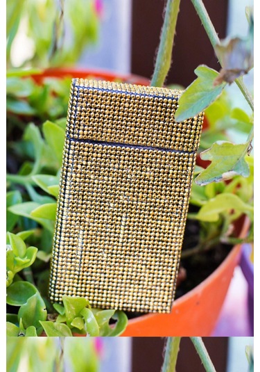 Nesgıft Kadın Gold Swarovski Taşlı Ince Uzun Sigara Kutusu