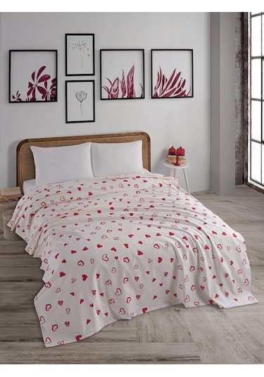 Tek Kişilik Baskılı Pike Koltuk Örtüsü Breeze 180x230 Cm Fuşya