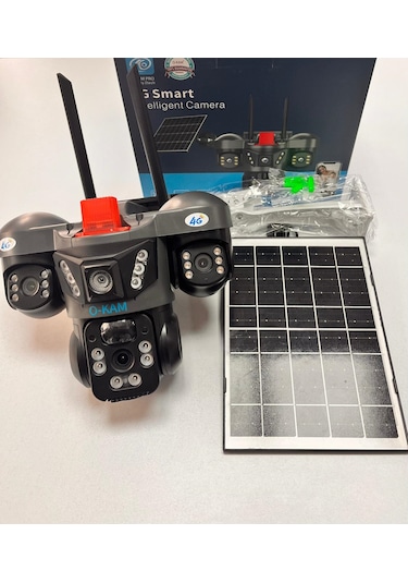 O-kam 7070 9mp Lens 3 Kamera Ultrahd 4g Solar Akıllı Güvenlik Kamerası