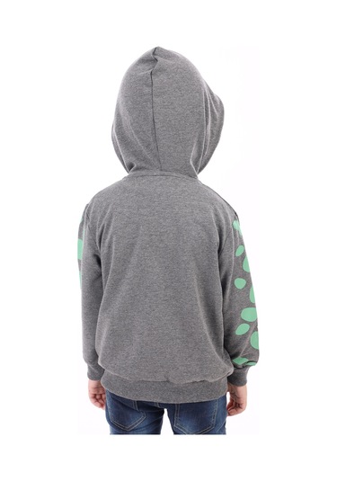Toontoy Erkek Çocuk Baskılı Hırka Antrasit Melanj