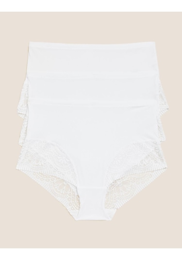 Marks & Spencer 3'lü Body Soft Full Brief Külot Seti Beyaz