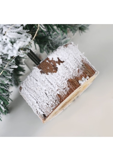 Springsun Kar Masalı Led Aydınlatmalı Mini Noel Ağacı - Ahşap Tabanlı, Masa Dekoru 45/60/75 Cm Beyaz