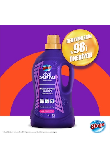 Bingo Arındırıcı Etki Giysi Şampuanı 6 x 3 L
