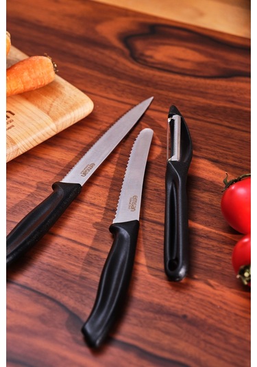 Emsan Nıx 3'lü Soyacaklı Bıçak Seti Siyah