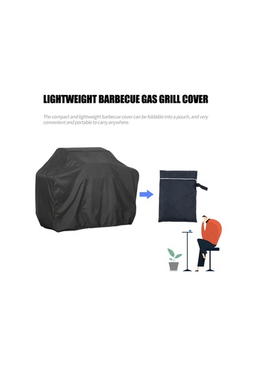 Jeehugo 170x61x117cm Siyah 210d Oxford Kumaş Barbekü Mangal Örtüsü - Su Geçirmez, Dayanıklı, Kayar Teli İle Sabitlenir Siyah