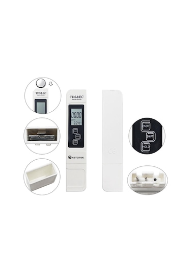 Taşınabilir Dijital Ph Ölçer 0.00-14.0 Ph Test Cihazı Tds Ec Metre Termometre 0-9999us/cm 0-9999ppm Tds Ec Meter