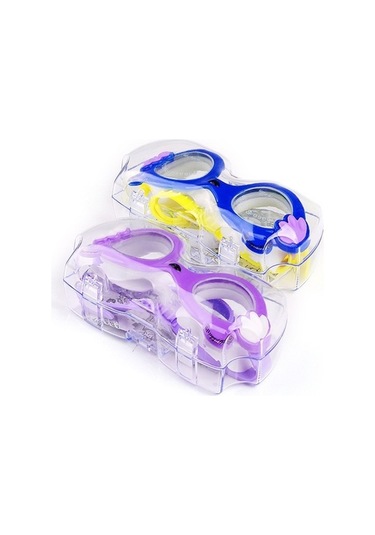 Artfulabode Mor Kedi Karikatür Jh8560 Gözlüğü Yüzme Şekli Önleyici Buhar Önleyici Çocuk Çok Renkli