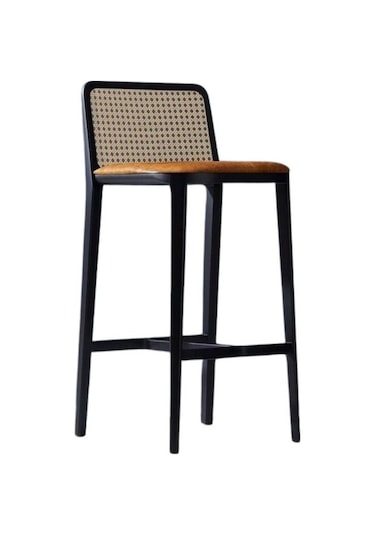 Martha Hazeranlı Ahşap Bar Sandalyesi Turuncu