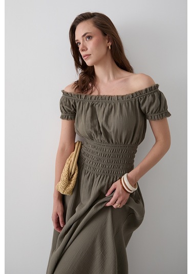 Çağla Büzgülü Elbise - 2002 Çağla