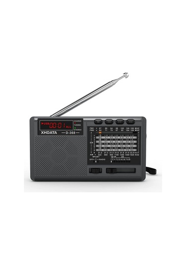Xhdata D368 Taşınabilir Transistör Radyo Küçük Fm/ammw/sw Mini Radyo Bluetooth Usb Tf Pil Radyolu, Schwarz