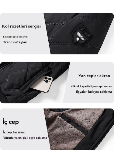 Erkekler İçin Sonbahar Ve Kış Yeni Dik Yaka Polar Ceket Beyaz