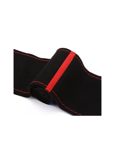 Opel Astra H Dikmeli Direksiyon Kılıfı Alkantra Kırmızı Yüzüklü