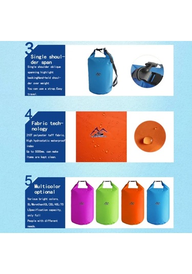 40l Su Geçirmez Kurutucu Çanta Drifting Kamp Yürüme Yüzme Kayak