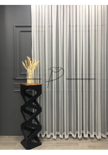 Tül Perde Taç Marka Etek Grek Zülküf Desen Ekru