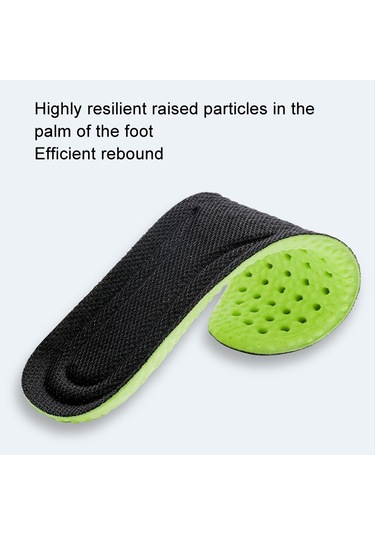 Sones 1 Çift Yüksek Esneklikli Nefes Alabilir Ter Emici Şok Emici Kesilebilir Tabanlık, Beden: 45-46 Yeşil+gri