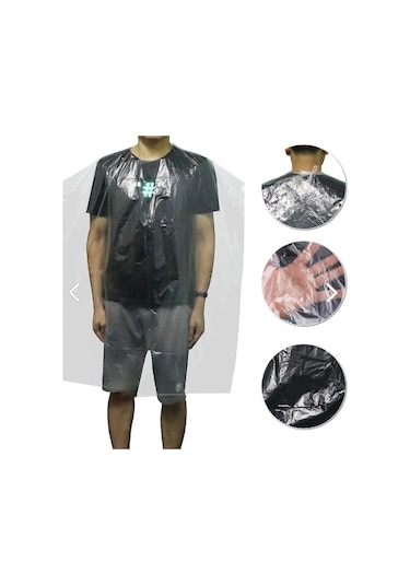 50 Adet Tek Kullanımlık Naylon Önlük Penuar Çalışma Boya Mutfak Kuaför Önlüğü Apron Kullan At